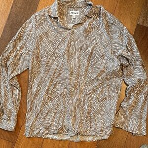 Abound Tan and White Striped Shirt